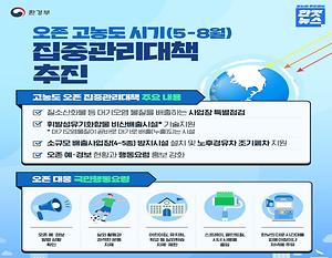 오존 고농도 시기(5-8월) 집중관리대책 추진