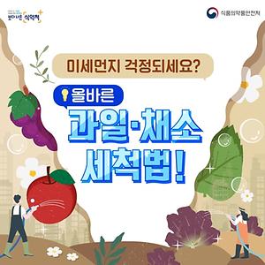 ‘미세먼지 걱정되세요?’ 올바른 과일·채소 세척법!